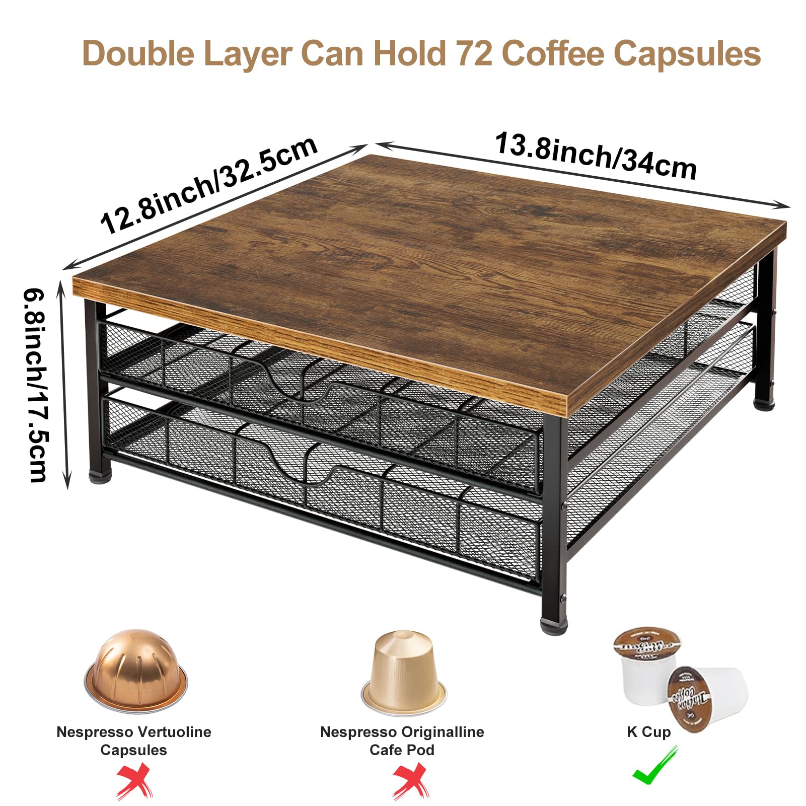 72-capacity K cups fit neatly in the BSTSLL drawer.