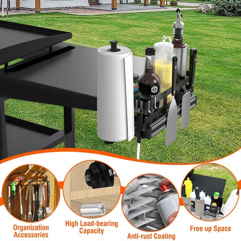 BSTTEK griddle caddy compatible with Blackstone side shelves and similar setups.