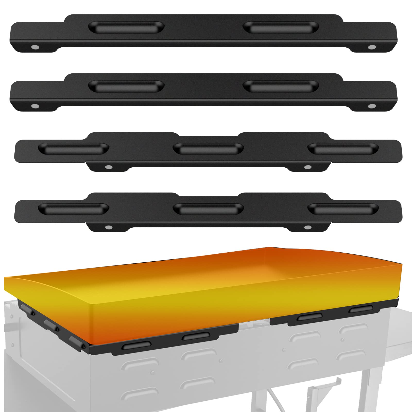 BSTTEK magnetic wind guards on the 36-inch long side protect the flame from gusts outdoors.