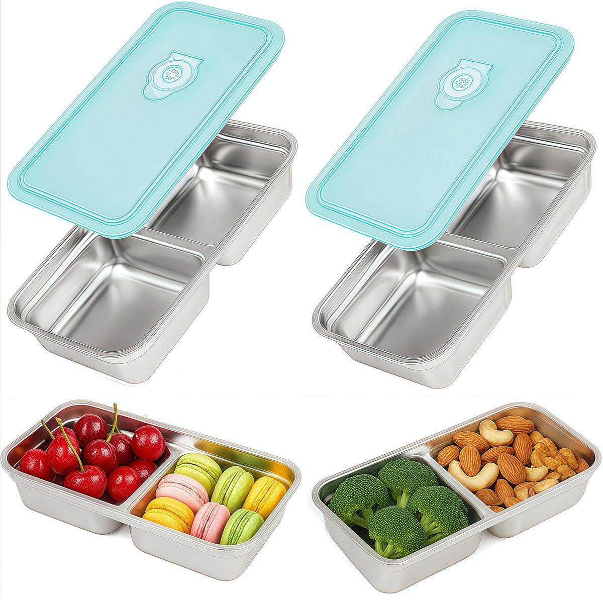 BSTUR Snackle box with two compartments for organized snacks and meals