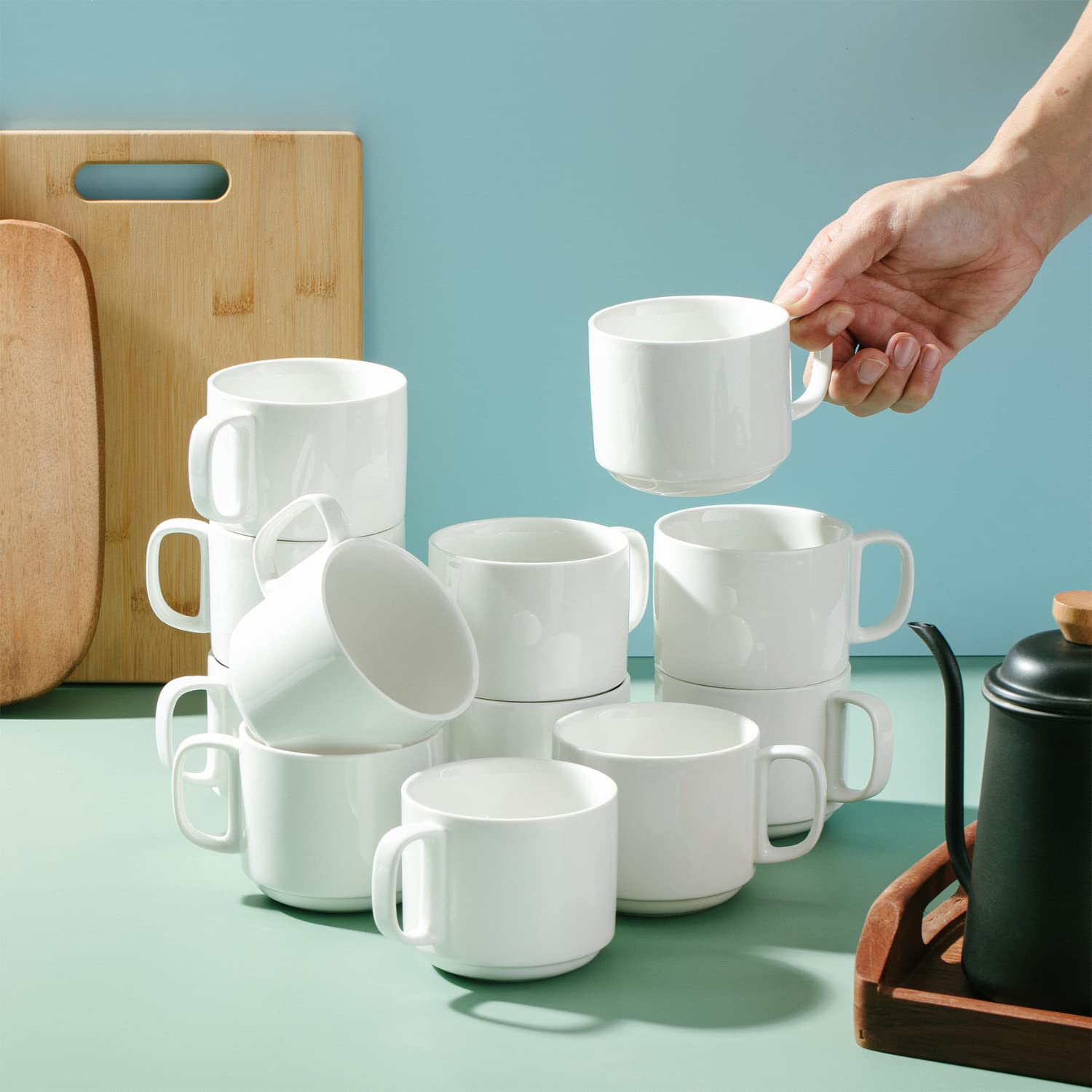 BTaT 12-pack gift-ready mug set ideal for holiday gifts.