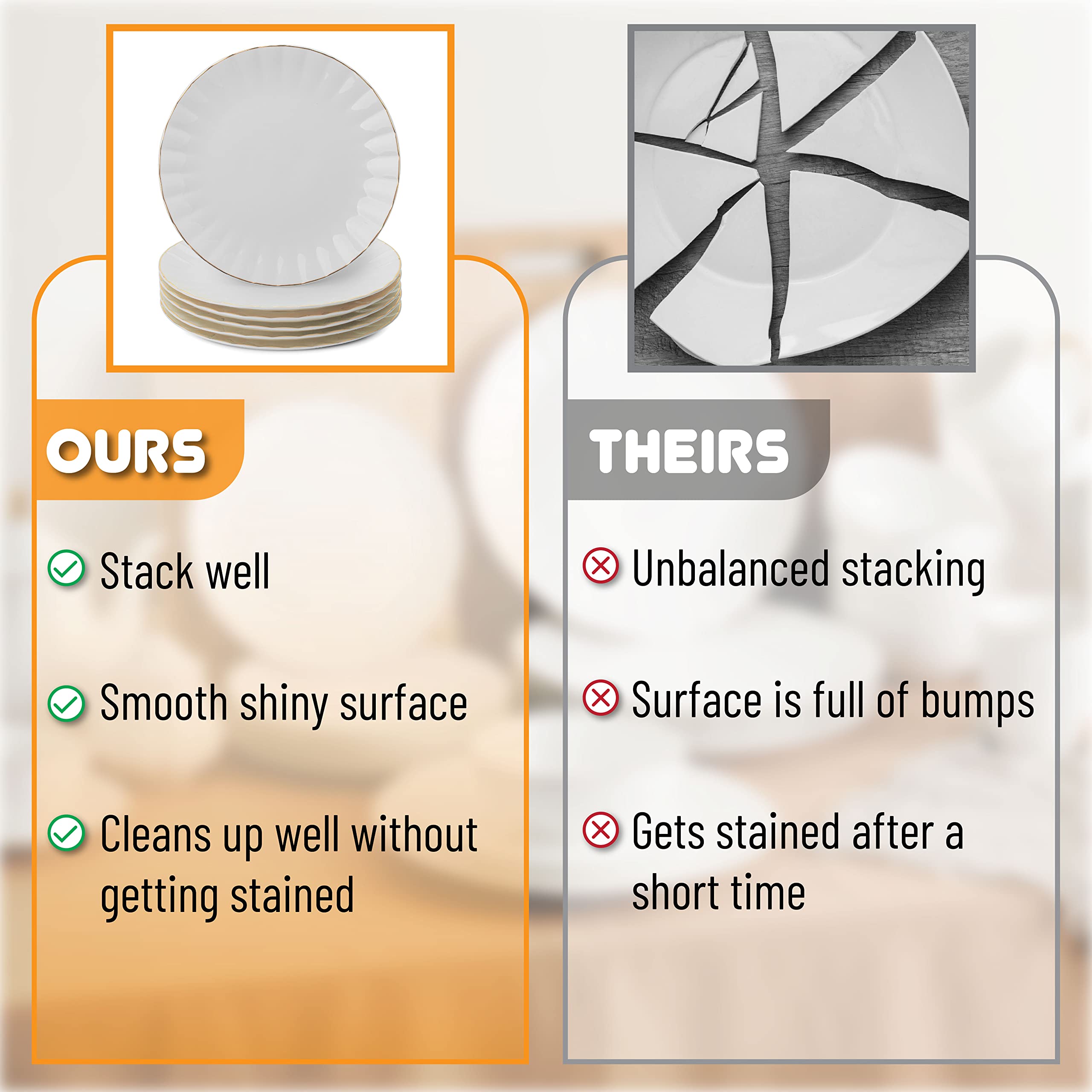 BTaT durable dishwasher-safe porcelain plate for everyday use