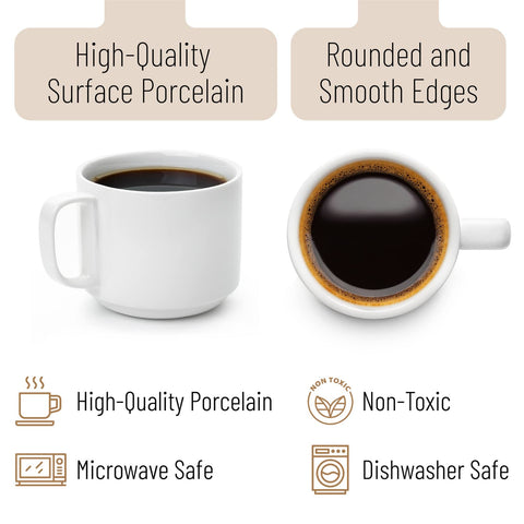 BTaT stackable mug set saves storage space in a compact kitchen.