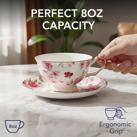BTaT Tea Cup set features 8 oz capacity for a full brew