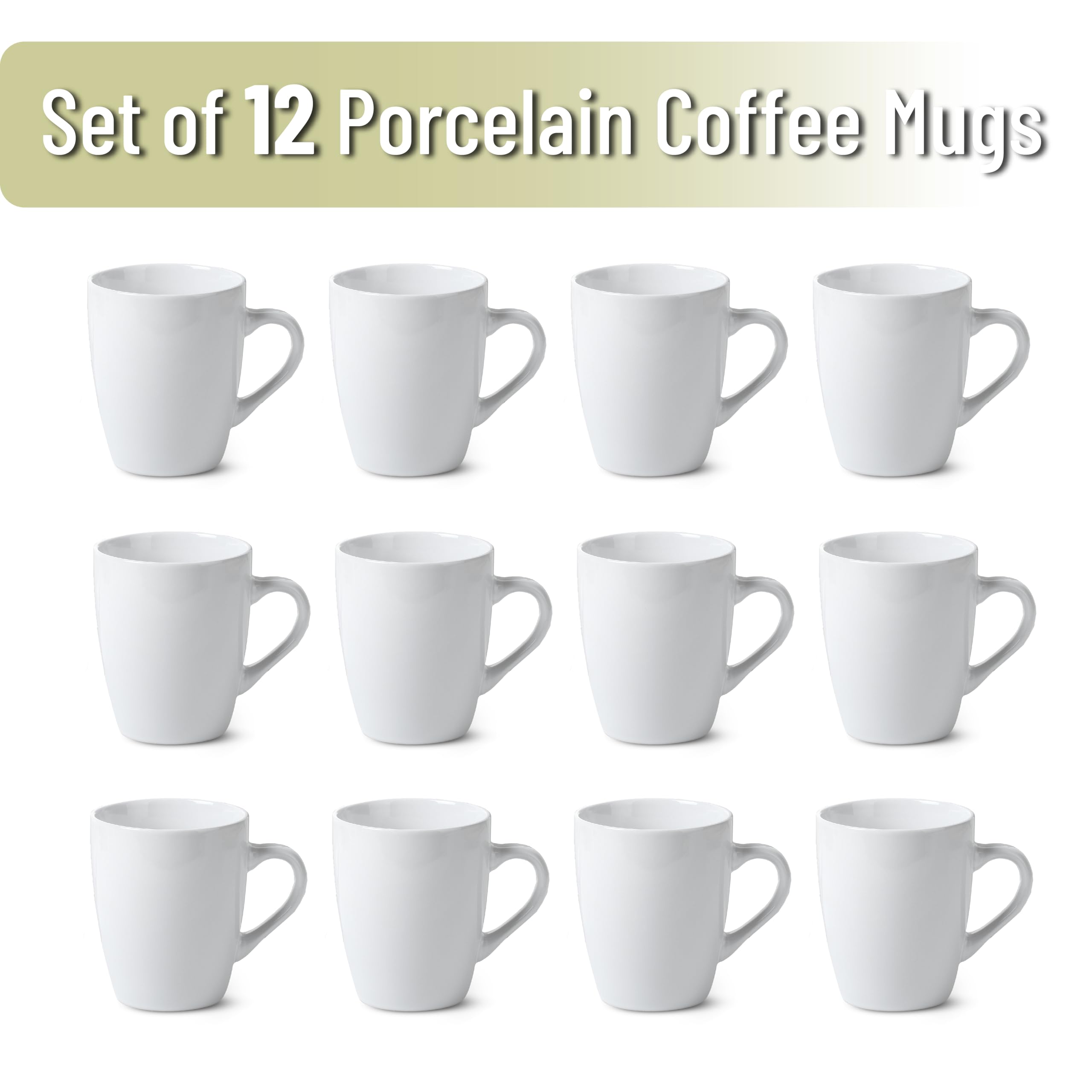 BTaT white mugs with large handle for comfortable grip