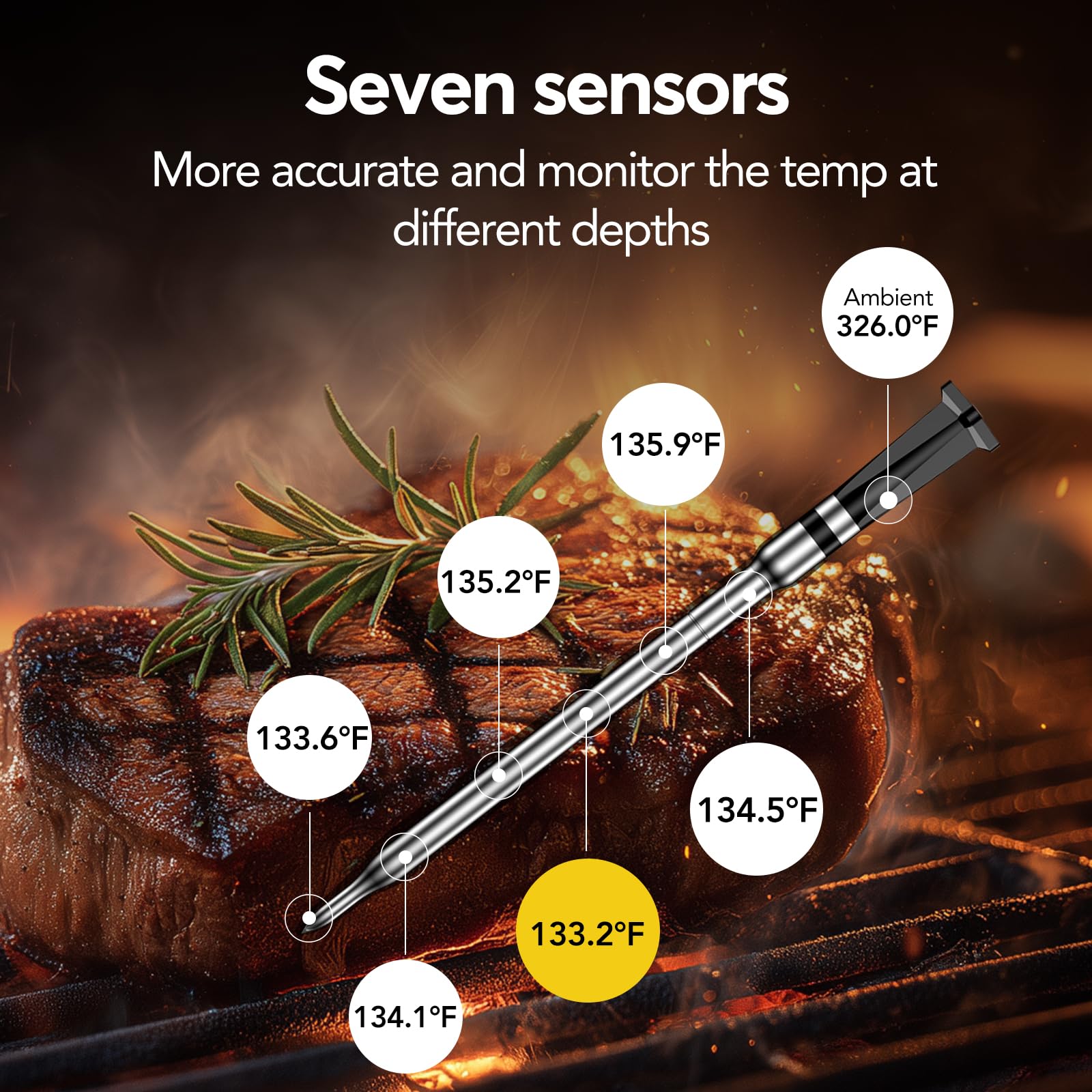 Btclink thermometer 7 sensors provide inside and ambient temperature insights.