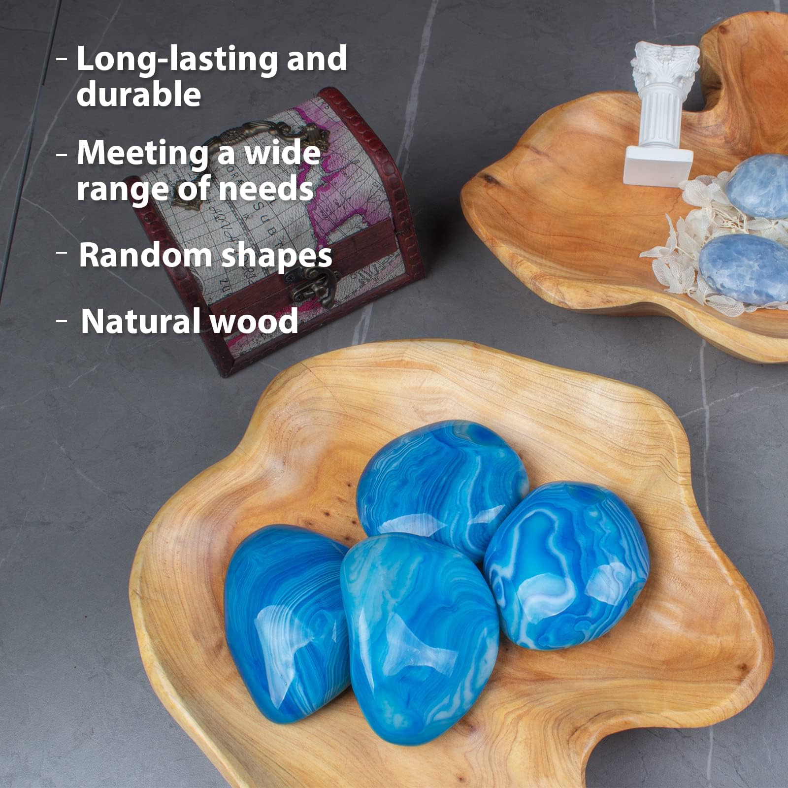 BTEOBFY fruit and snack serving tray blends utility with rustic charm.