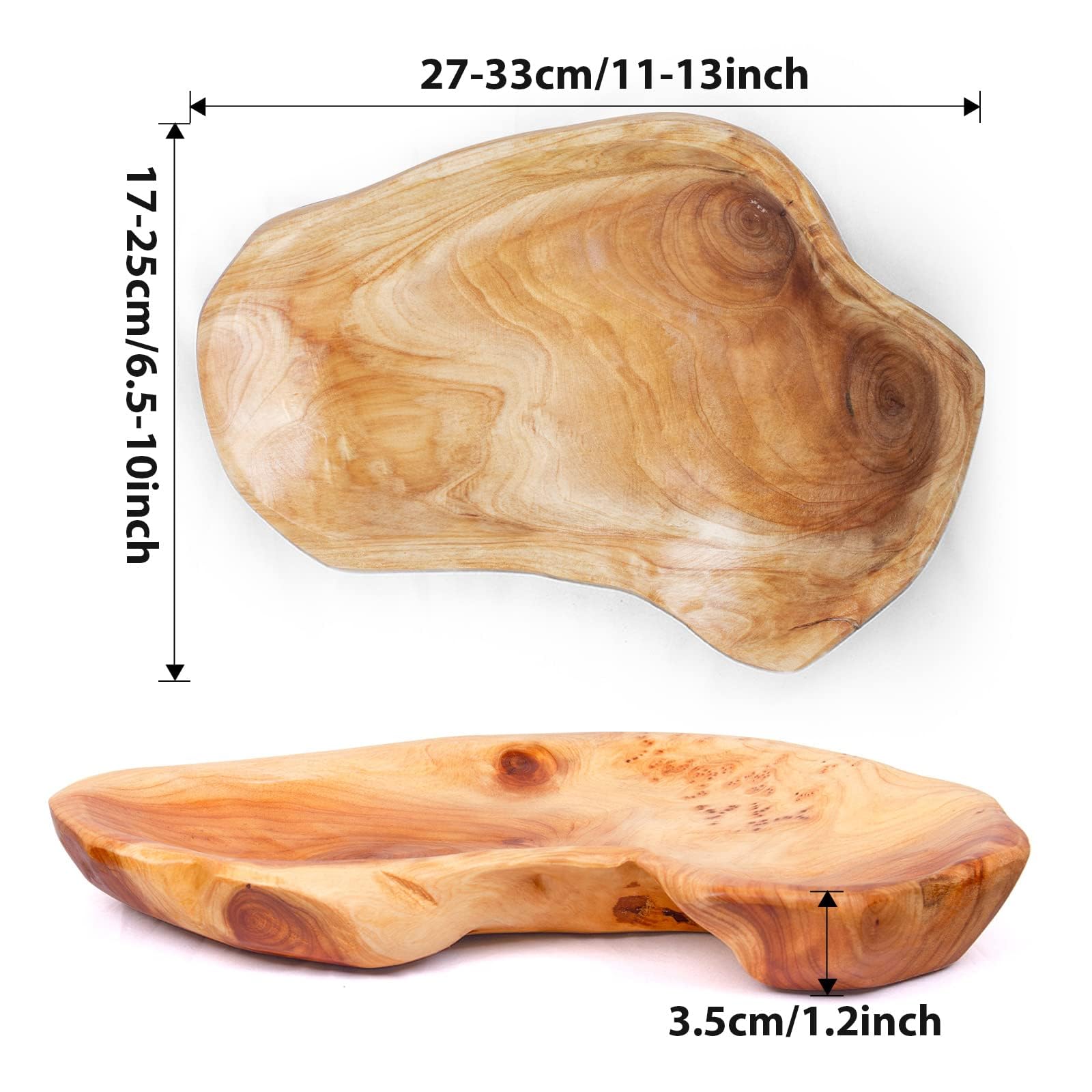 BTEOBFY hand carved serving platter highlights unique grain and versatile display.