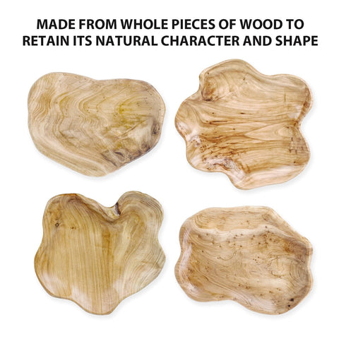 BTEOBFY unique shape wood dish serves appetizers and decor alike.