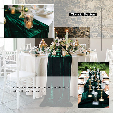 BTF Home velvet table runner with gold hue elevates wedding decor.