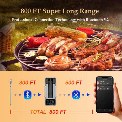 Bthebbqer 800FT app interface display enabling remote monitoring.
