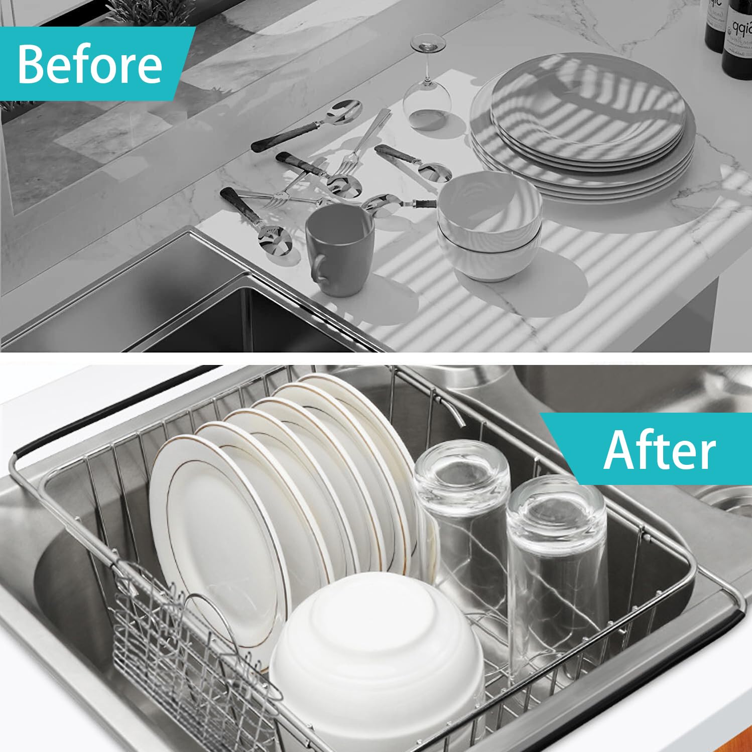 BTLATHA extendable dimensions from 14.96 to 20.59 inches inside the sink.