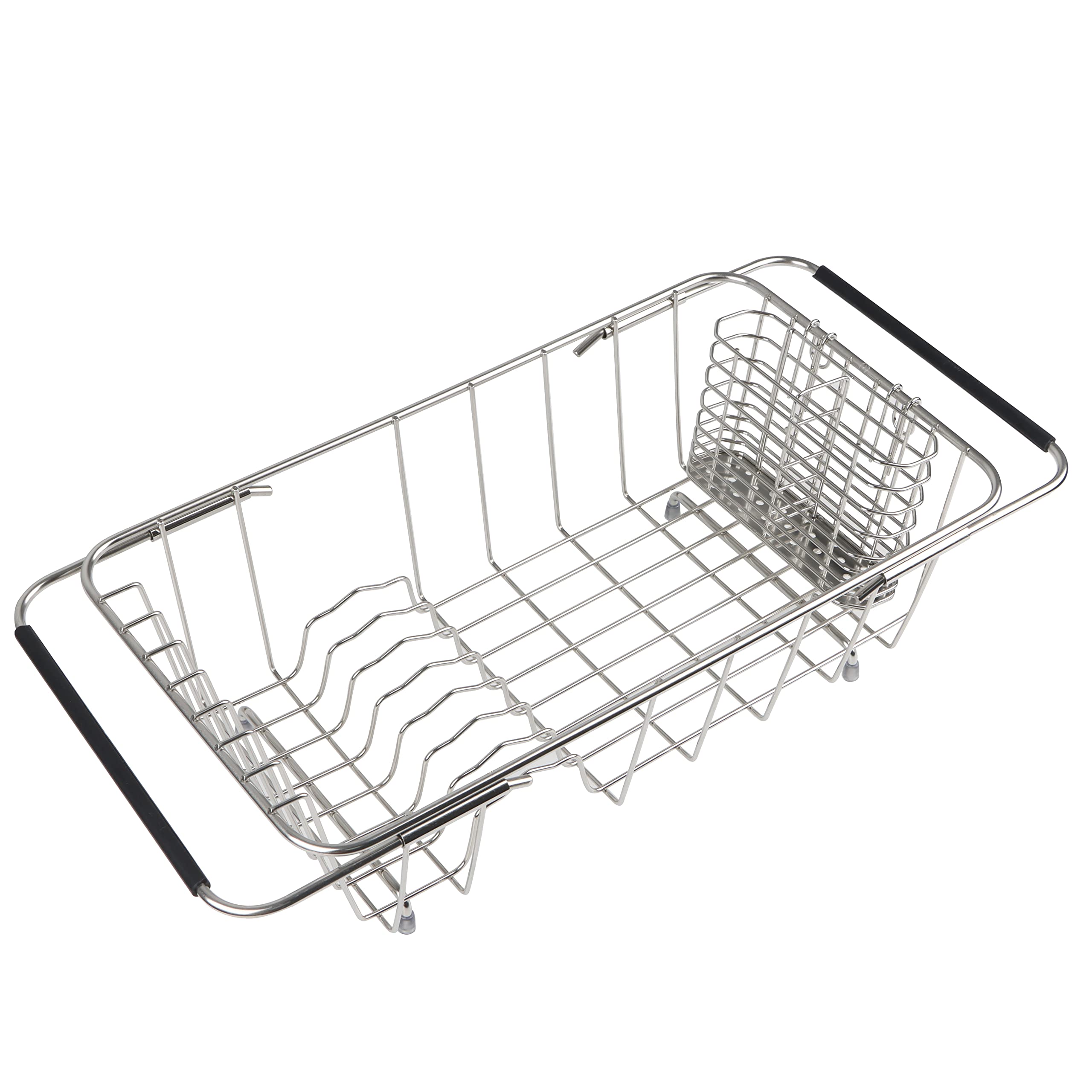 BTLATHA stainless steel dish drying rack shown on the counter.