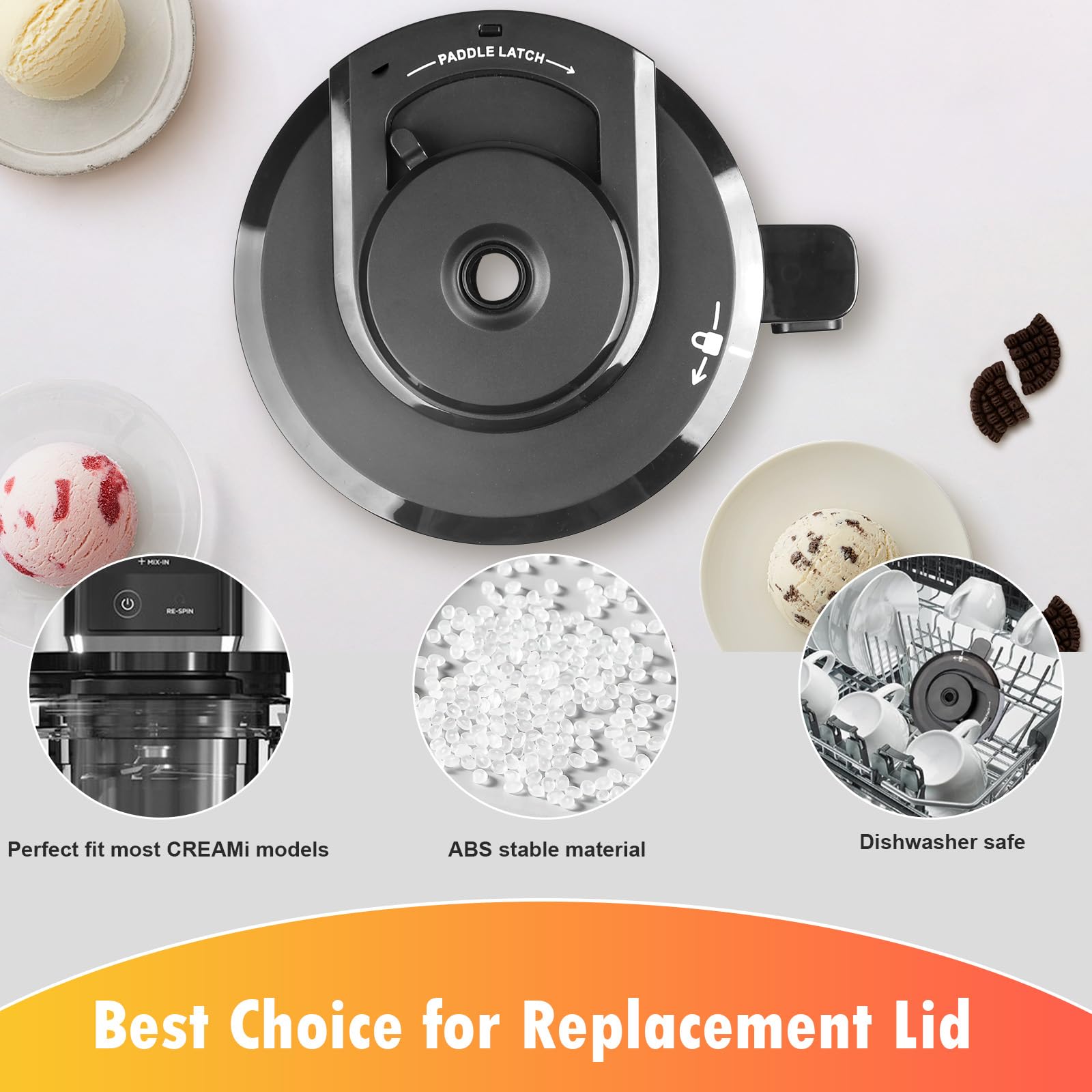 BTRSOLUS reinforced silicone gasket outer lid prevents spills during frozen treat prep.