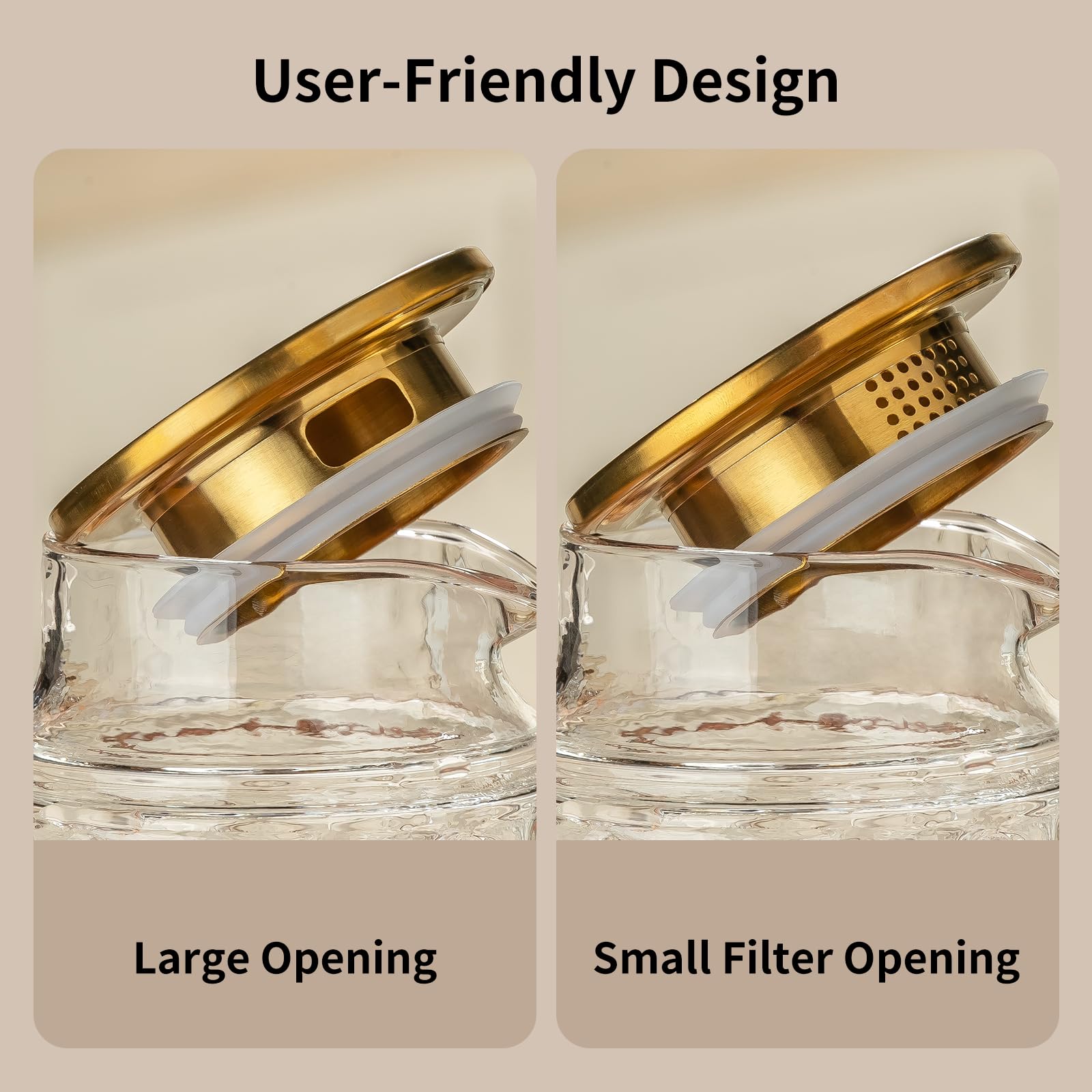Buaic glass pitcher in heat-resistant borosilicate glass for hot or cold use