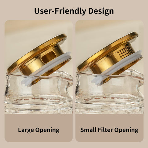 Buaic glass pitcher in heat-resistant borosilicate glass for hot or cold use