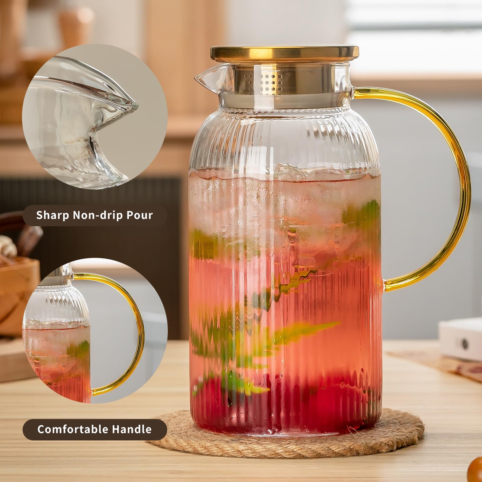 Buaic large-capacity 68oz pitcher ideal for gatherings