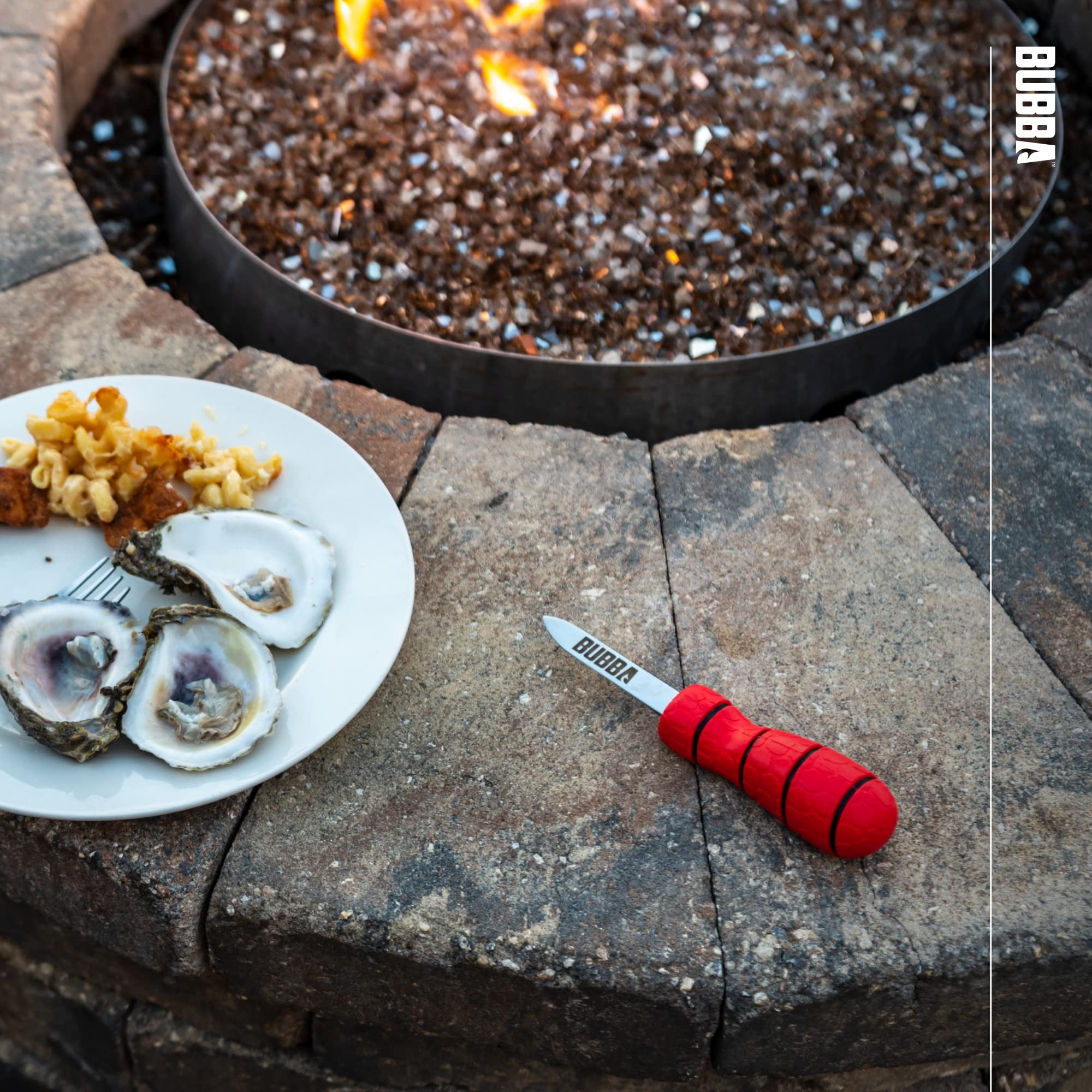 BUBBA shucking knife features non-slip grip for wet hands