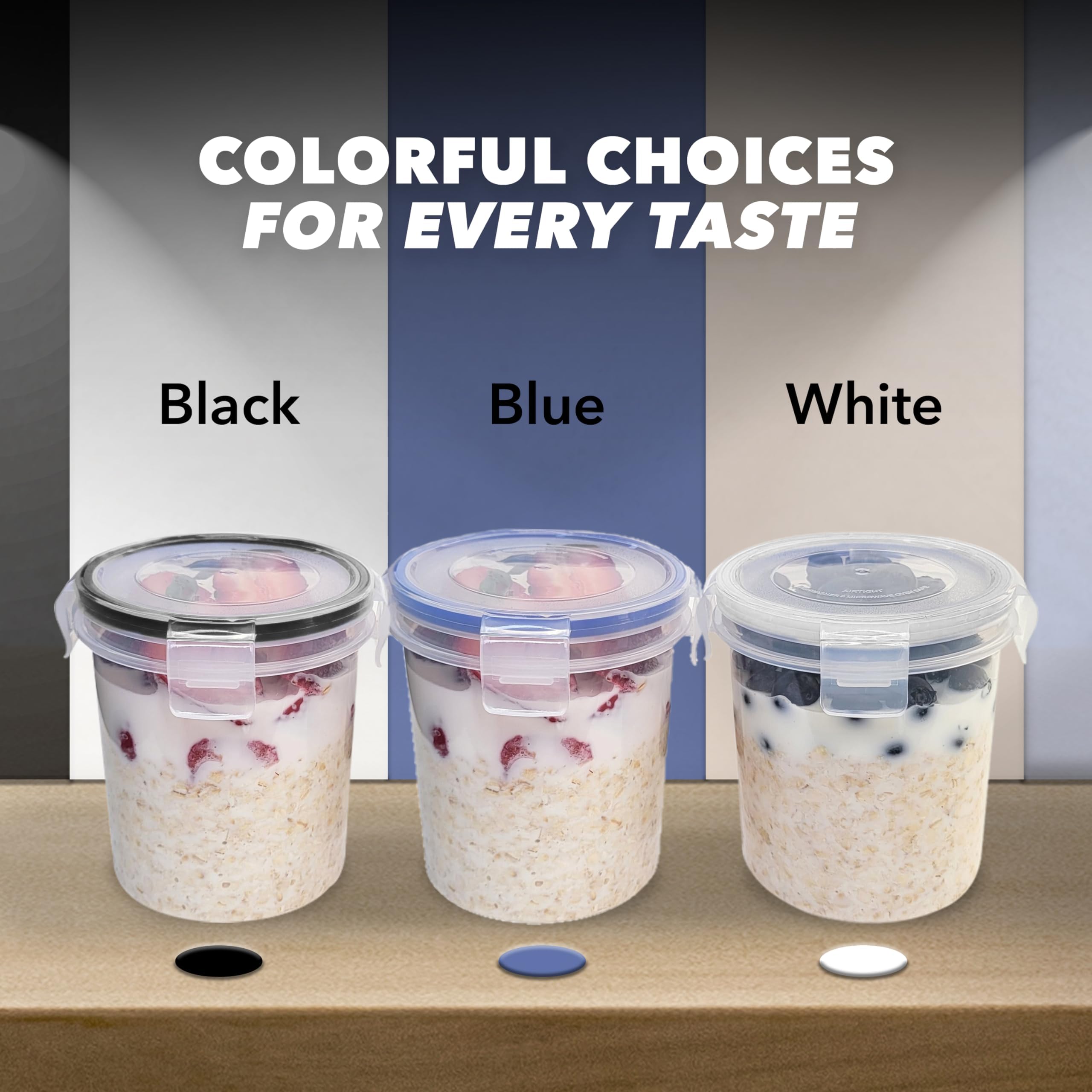 BubbleWally 16 oz jars ideal for snacks, cereals, or toppings.