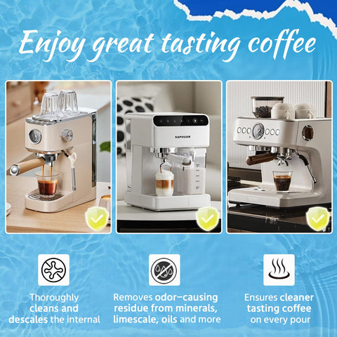 BUBCLEAN compatible with espresso machines for deep cleaning.