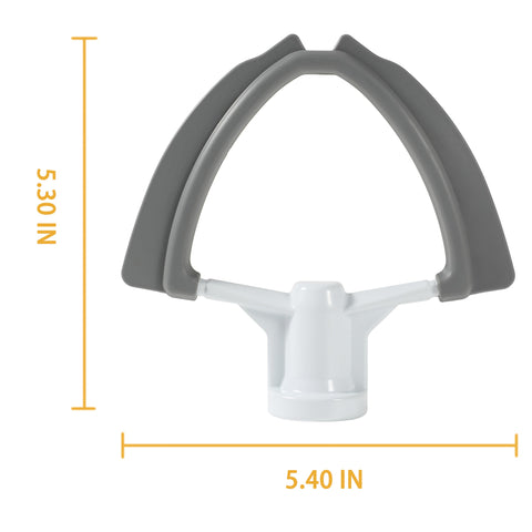 BUBOSPER flex edge beater with silicone edges improving bowl scraping during mixing.