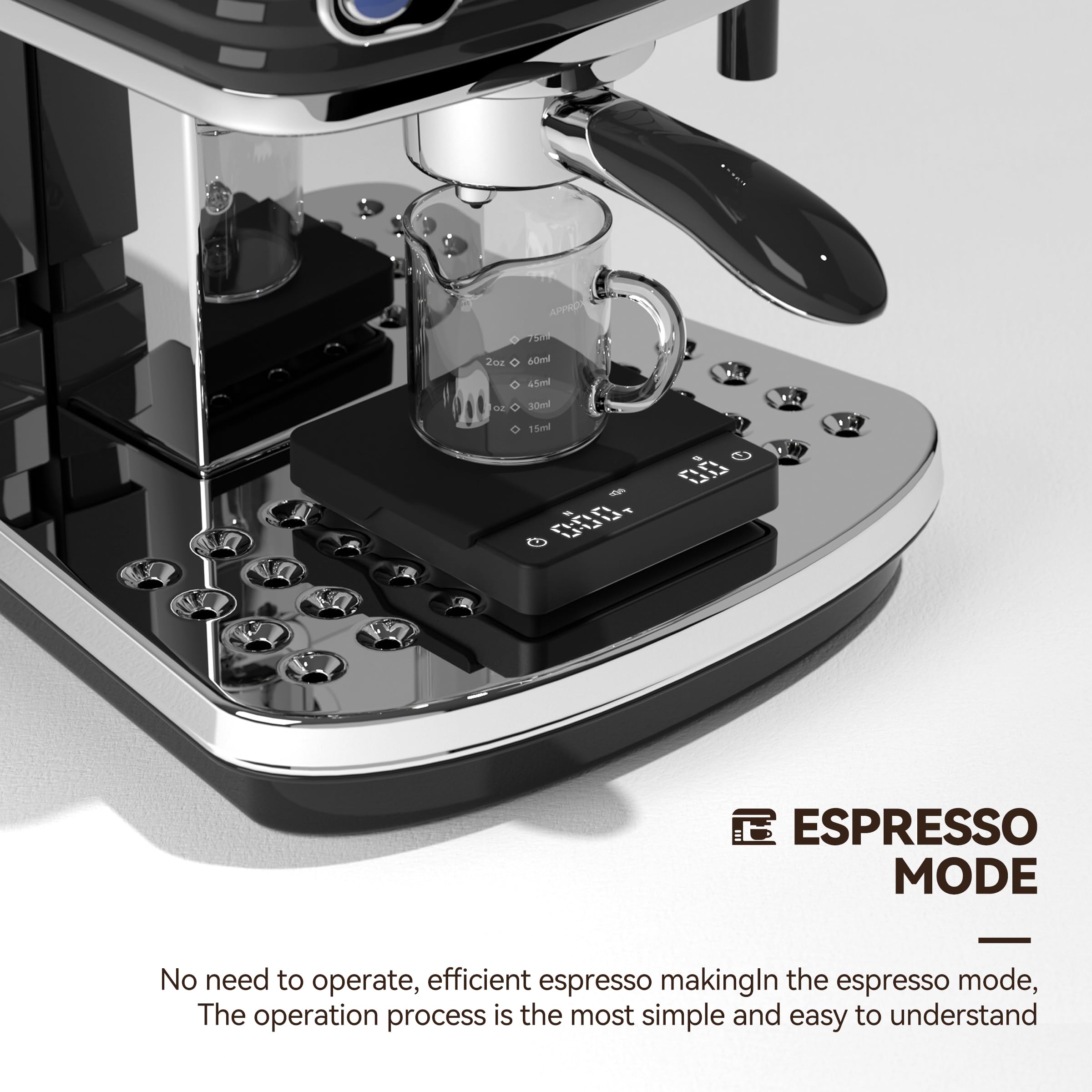 Bucanim mini espresso scale with timer for accurate shot timing