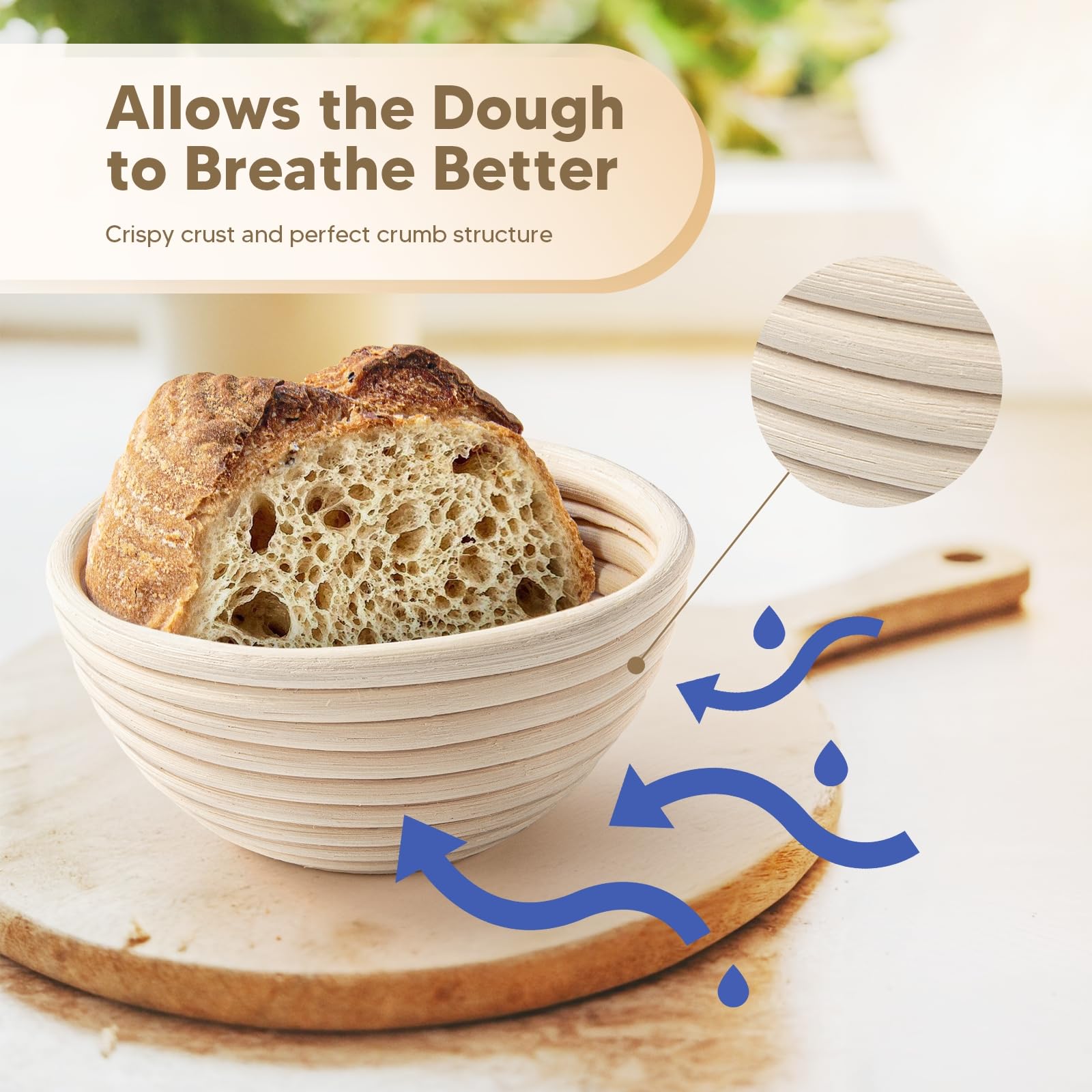 Bucciaratti bread bowl proofing basket ideal for small serving loaves