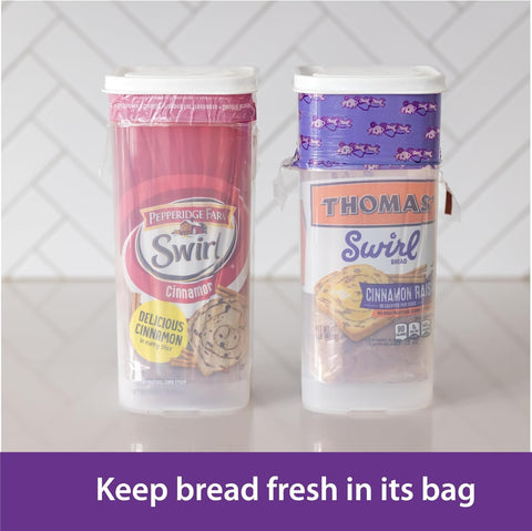 Buddeez Bread Buddy dispensing a slice with wrapper guiding convenience.