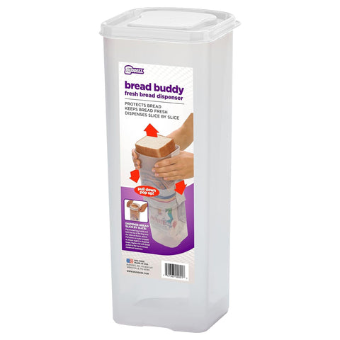 Buddeez Bread Buddy inside-bag view showing organized freshness and readability of information