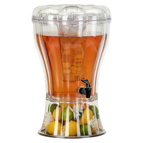 Buddeez Clear Drink Dispenser with Stand for easy access at large gatherings.