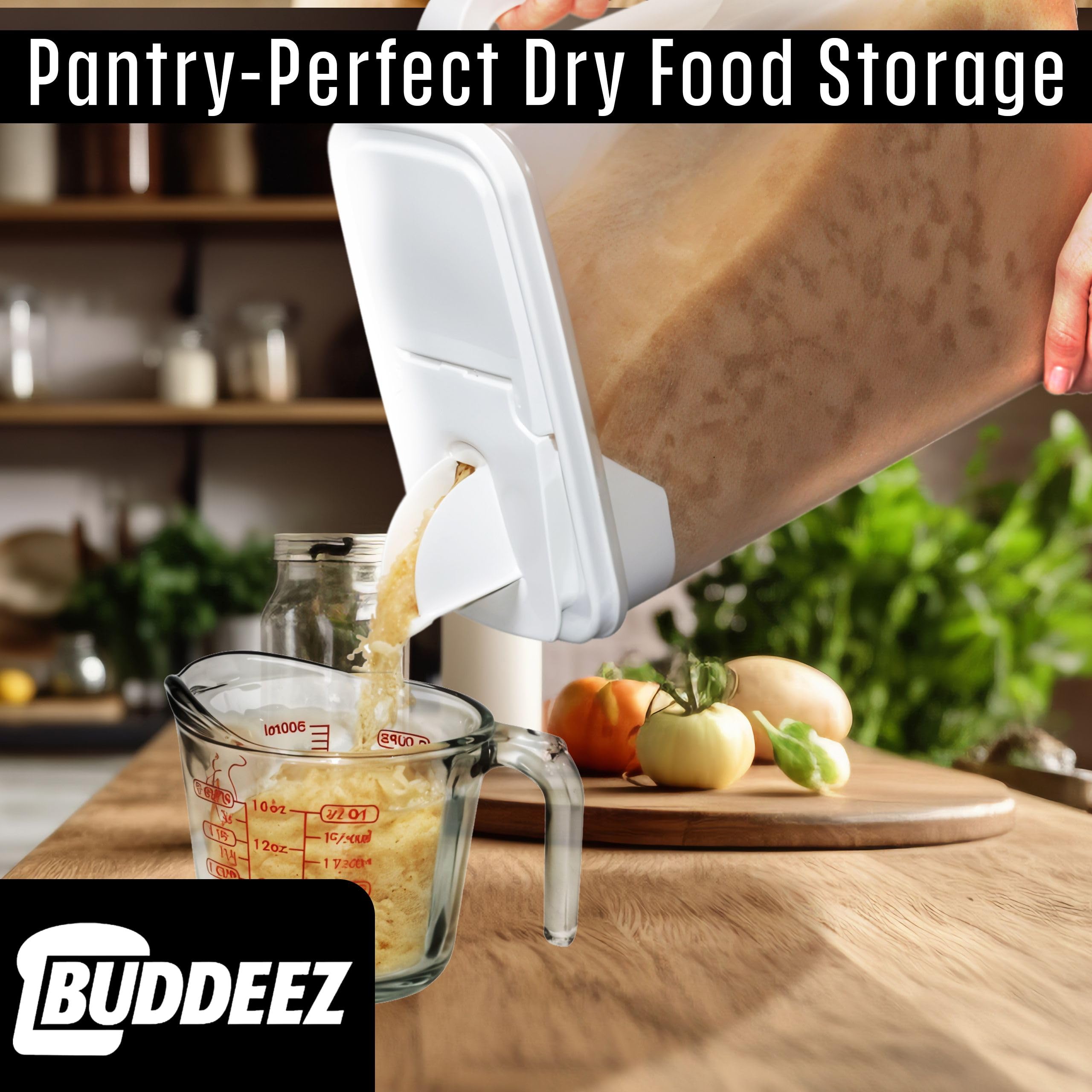 Buddeez pour spout design facilitates neat, controlled dispensing