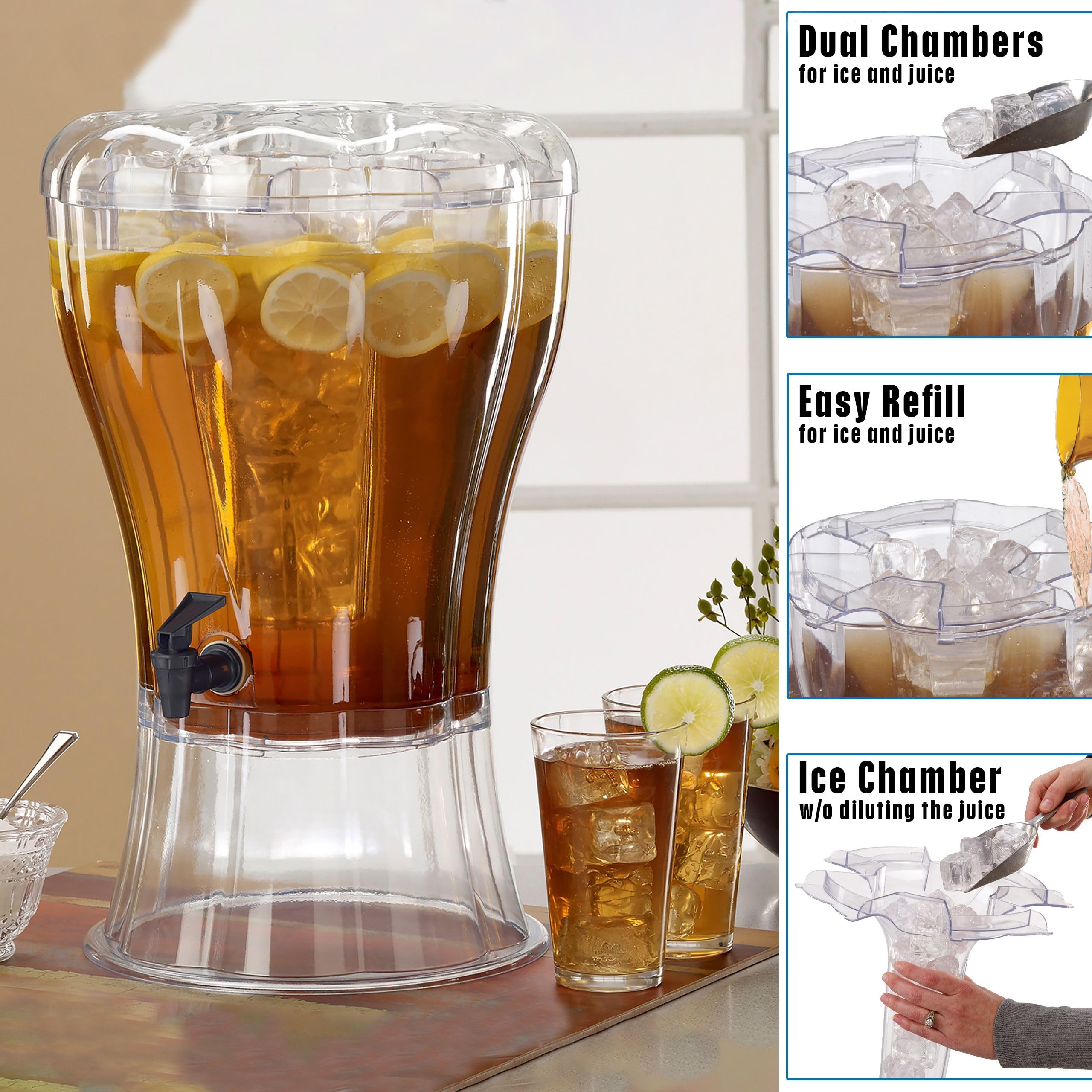 Buddeez ice cone chills inside the dispenser to keep flavors vibrant.