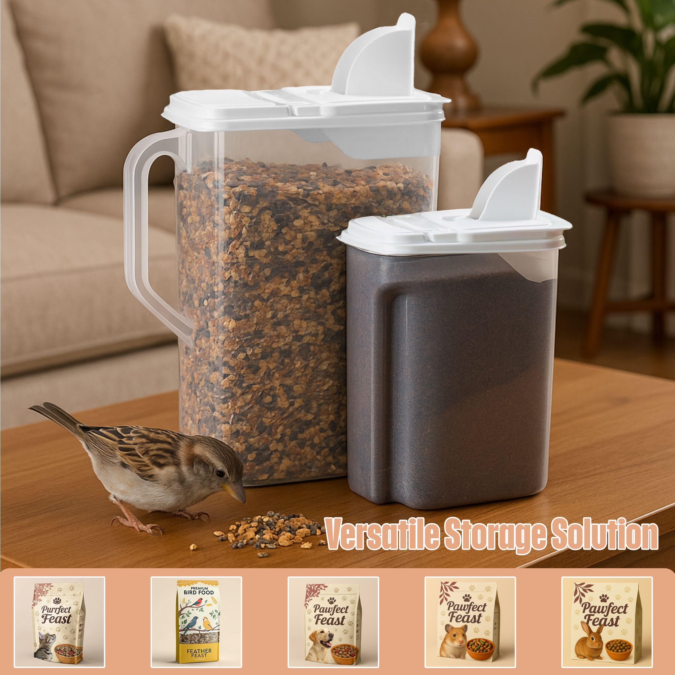 Buddeez pour spout enables seamless feeder filling with minimal mess.