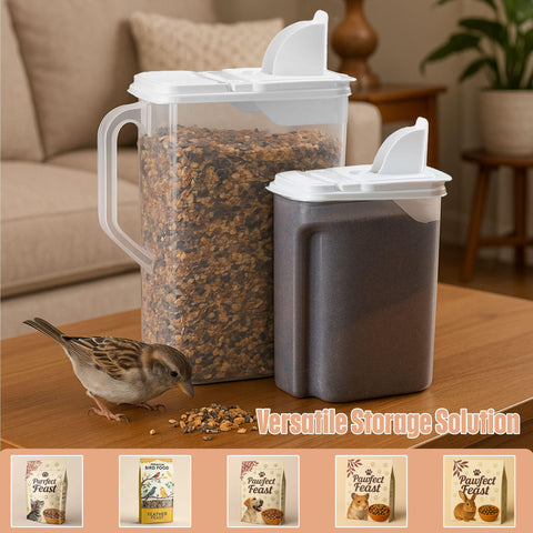 Buddeez pour spout enables seamless feeder filling with minimal mess.