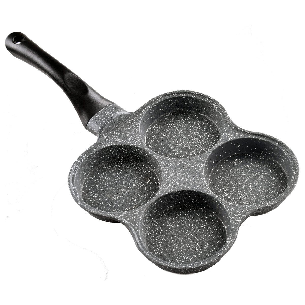 Buecmue rustless egg frying pan with 4-cup capacity for batch breakfasts.