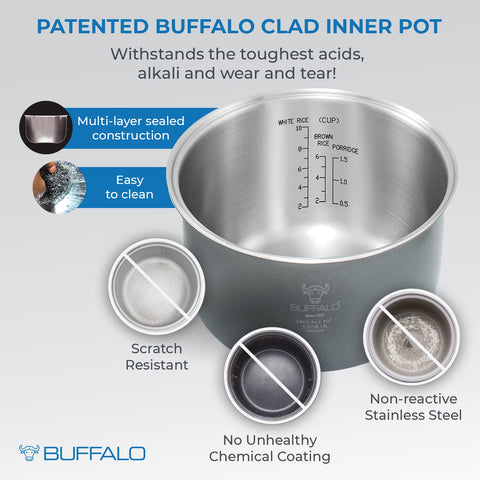 Buffalo Classic Rice Cooker measuring cup included for precise portions