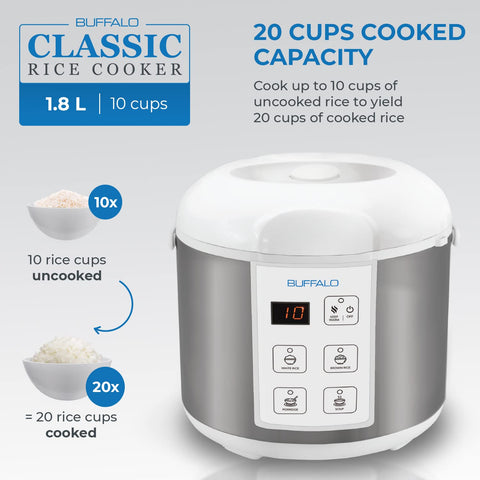Buffalo Classic Rice Cooker steam vent for easy cleaning and aroma control