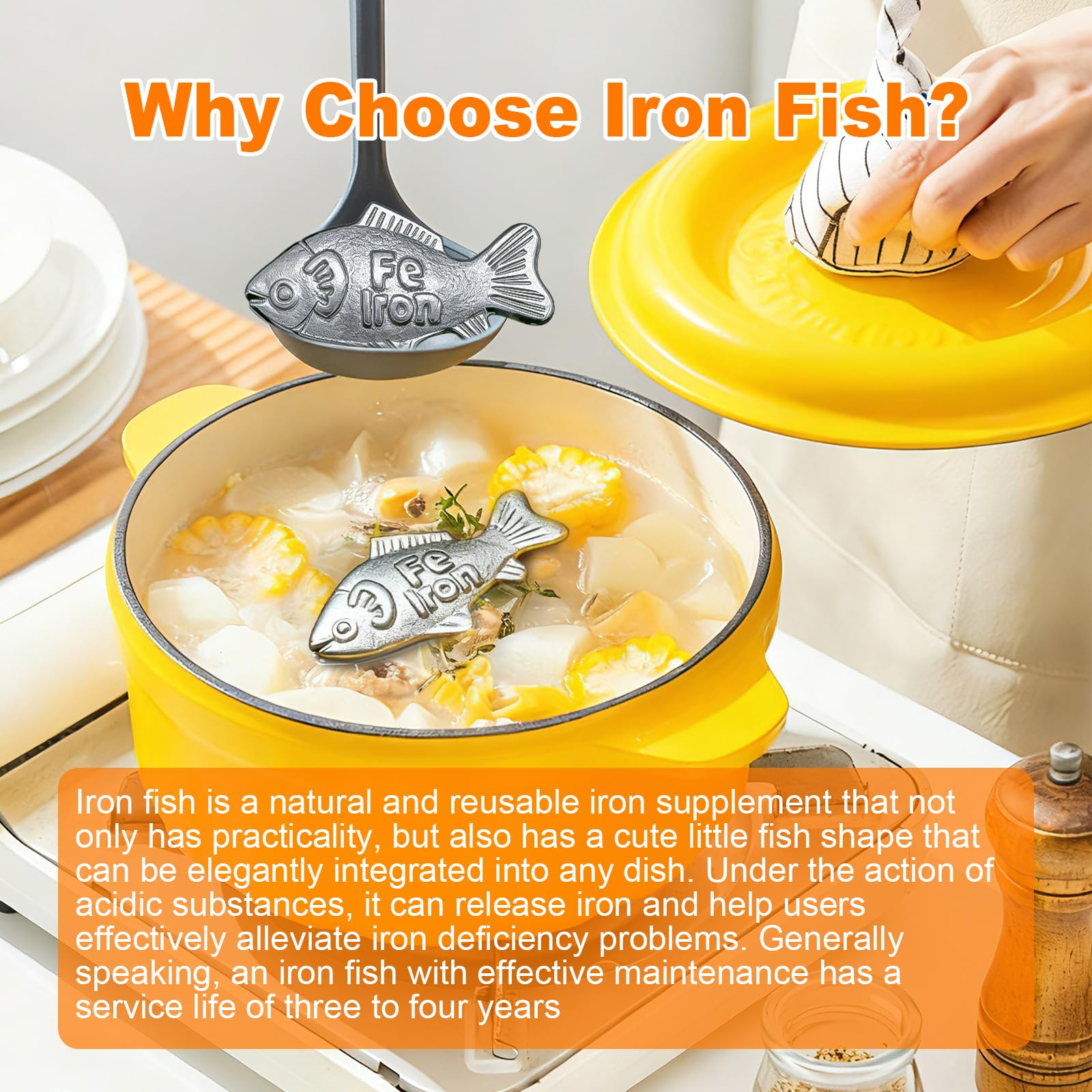 Buhobha Iron Fish boiling water to enrich meals.