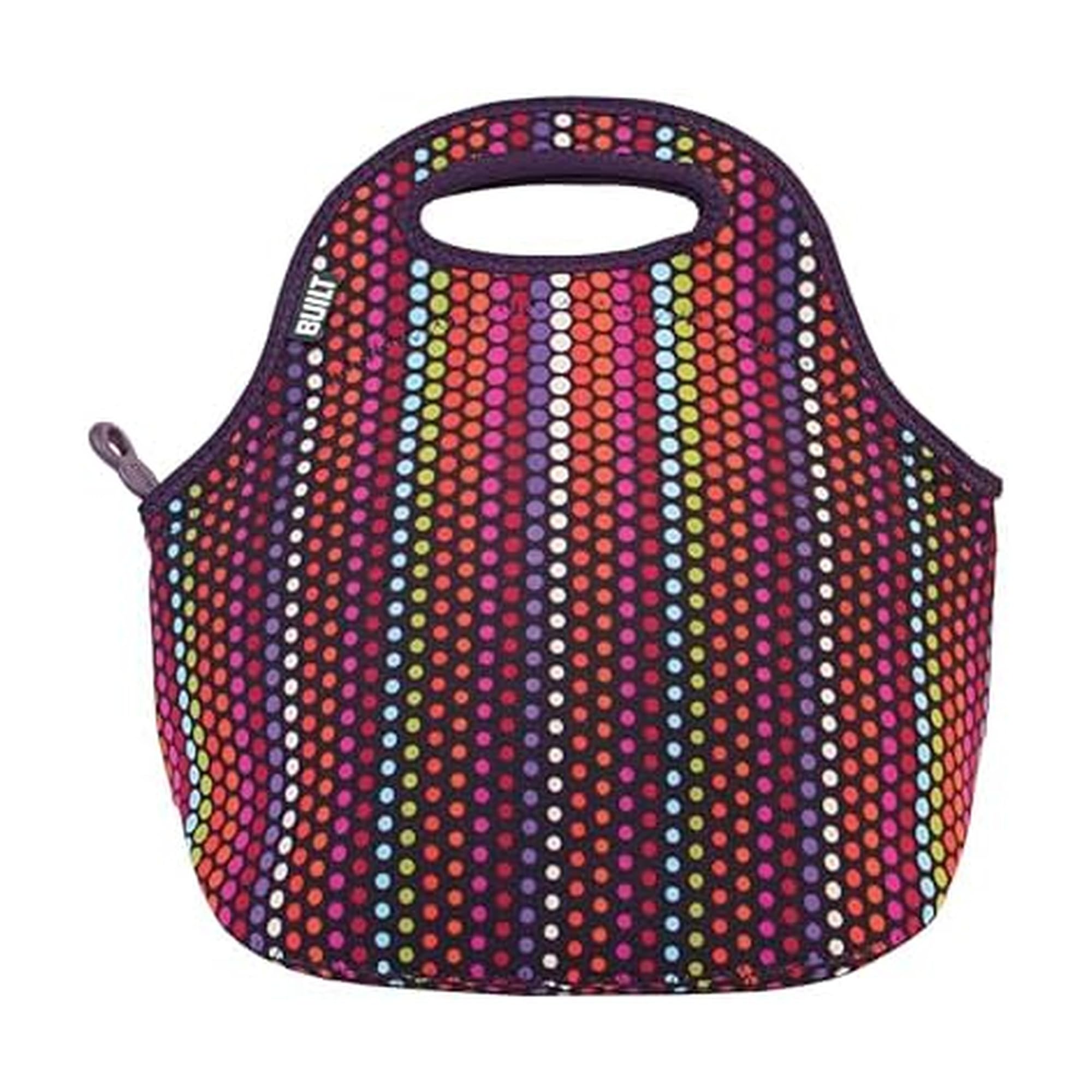 BUILT Gourmet Getaway lunch tote in blue neoprene keeps meals cool during transport.