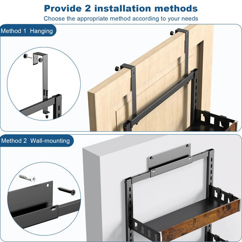 Bukfen door-hanging kitchen rack with adjustable tiers for flexible spice organization.
