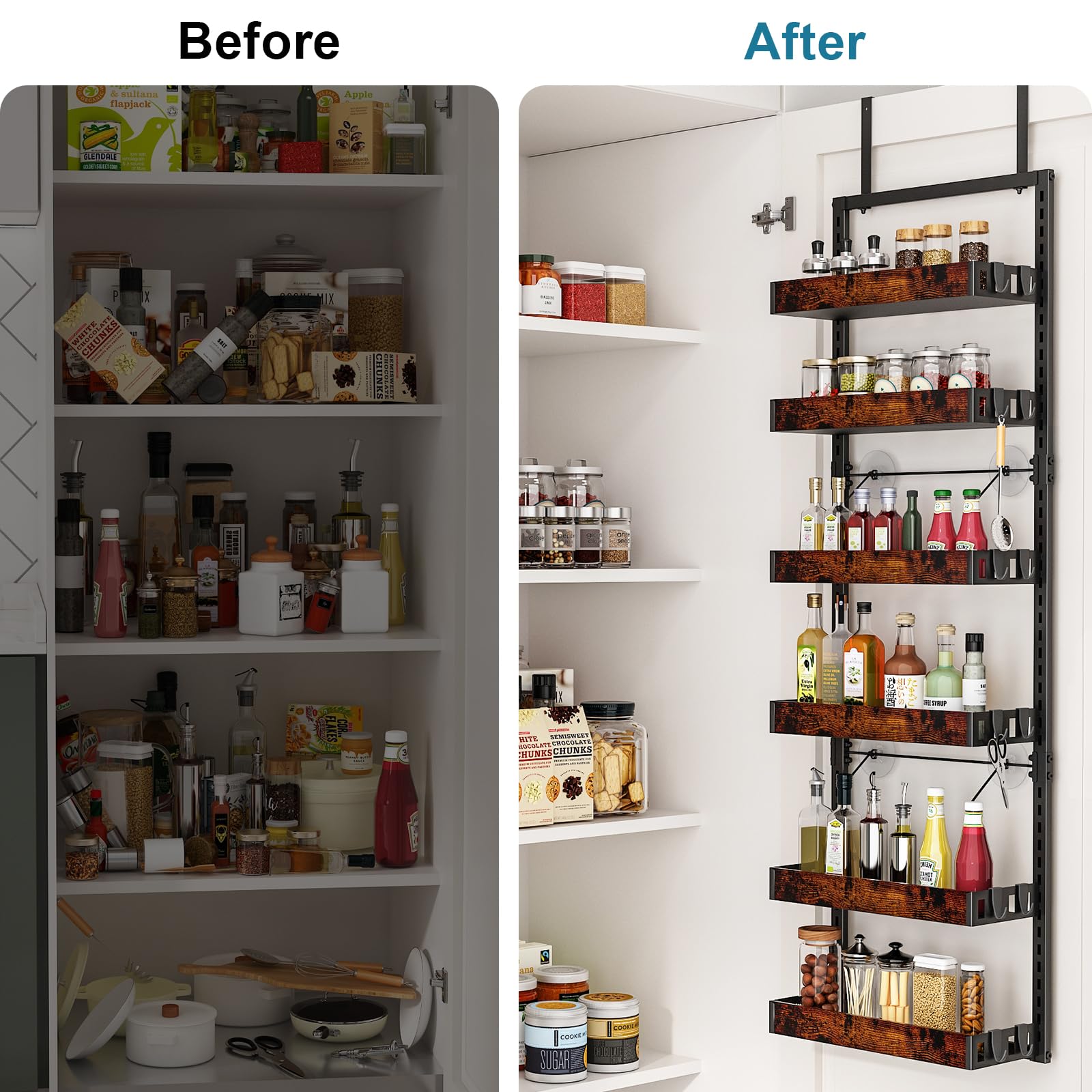 Bukfen long-hook design door organizer eases stable installation