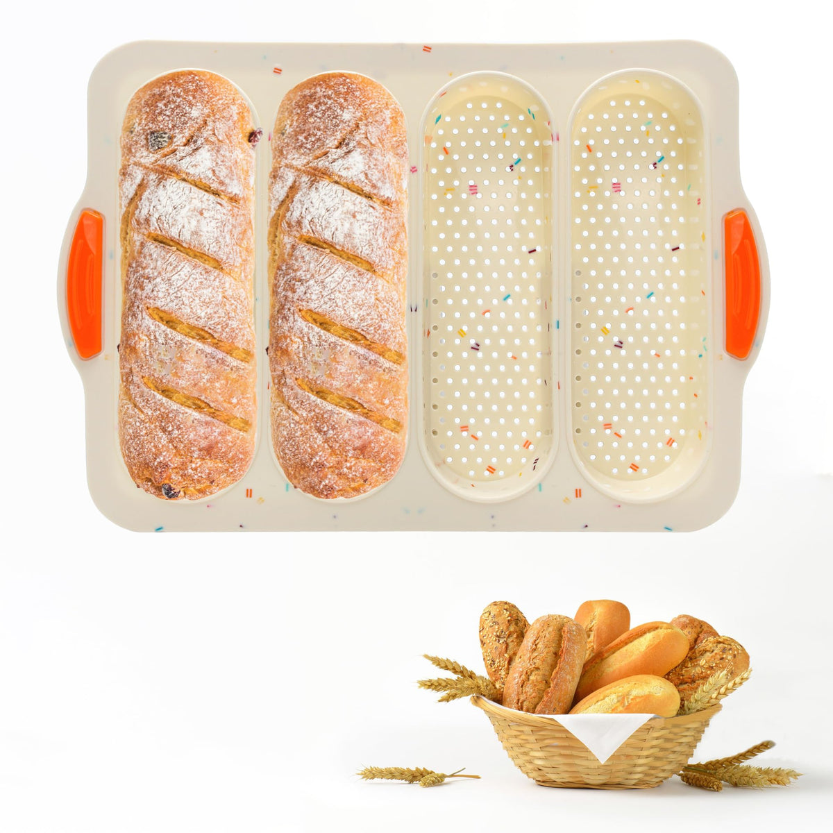 BuleVina baguette pan 4-slot for even bake and crispy crust