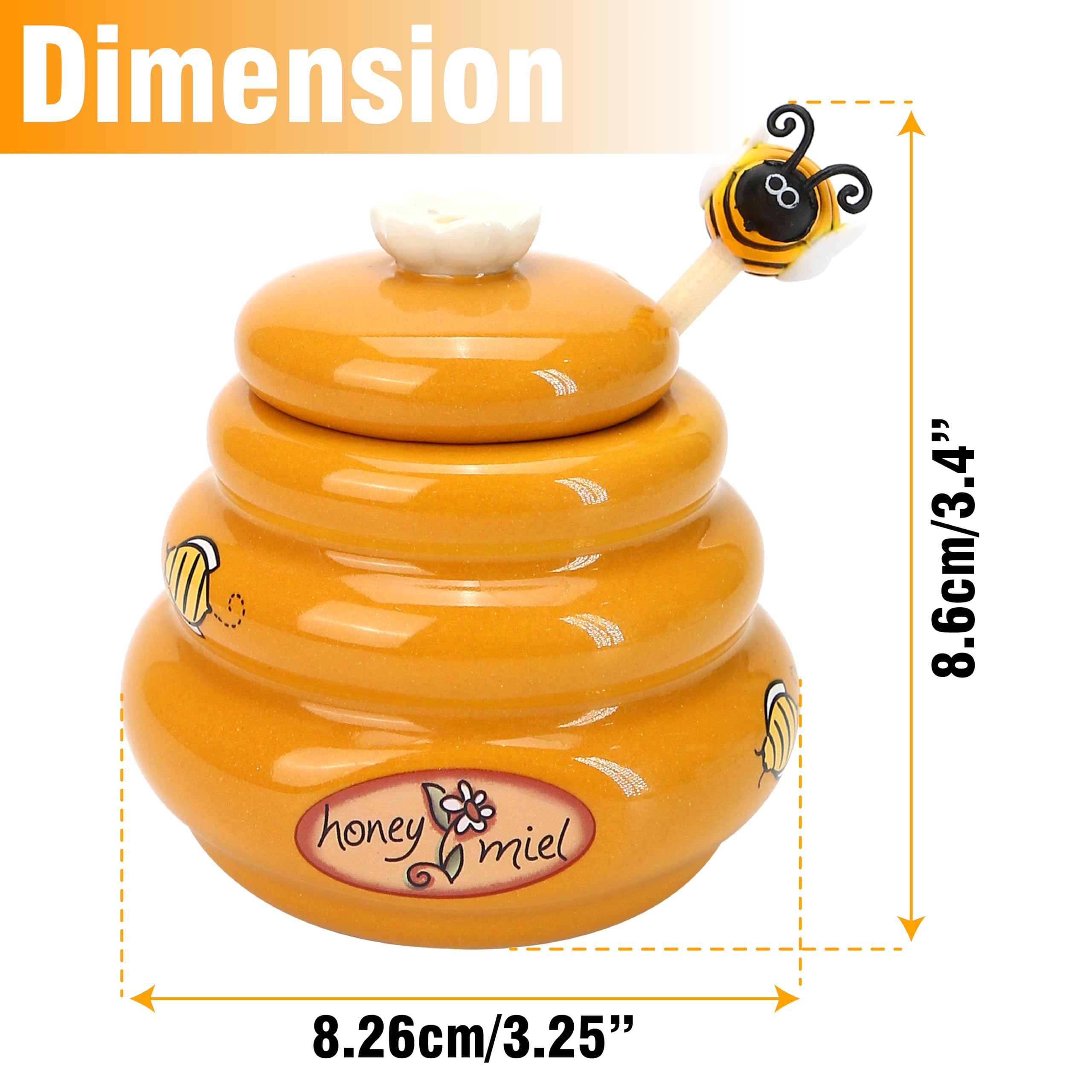 BuleVina honey pot with embossed honeycomb design adds charm and storage.