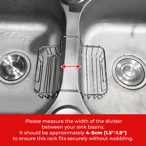 BuleVina stainless steel sponge caddy with open bottom for quick drainage.