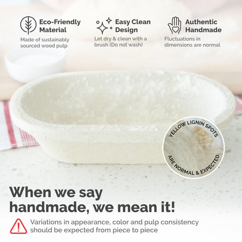 Bulka wood pulp banneton is eco-friendly, biodegradable and chemical-free.