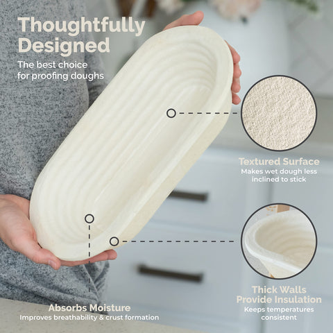 Bulka sourdough proofing basket highlights even moisture absorption for crusty results