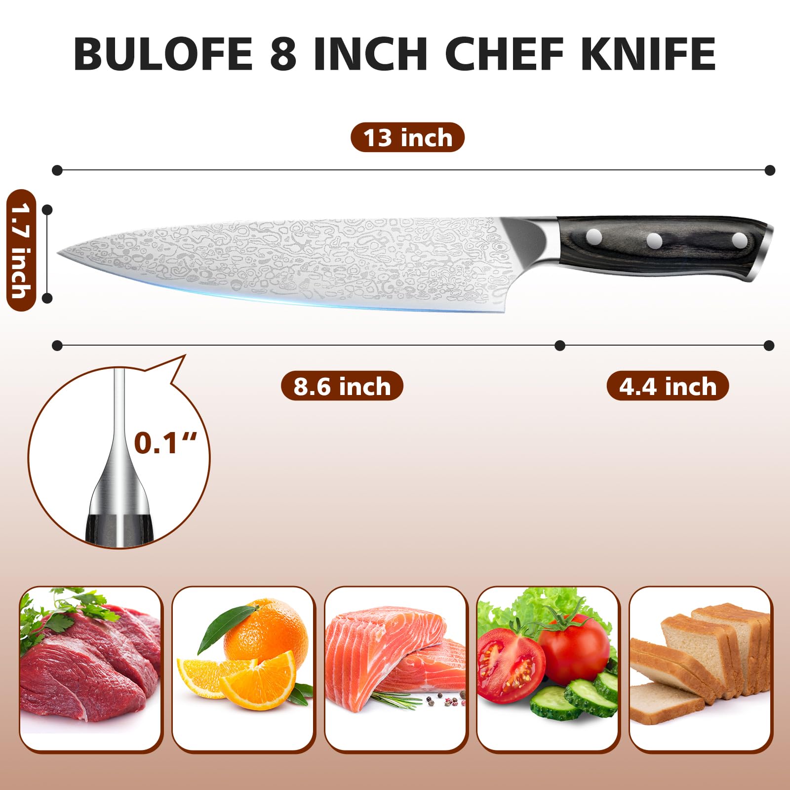 Bulofe knife finger guard keeps hands safe during prep.