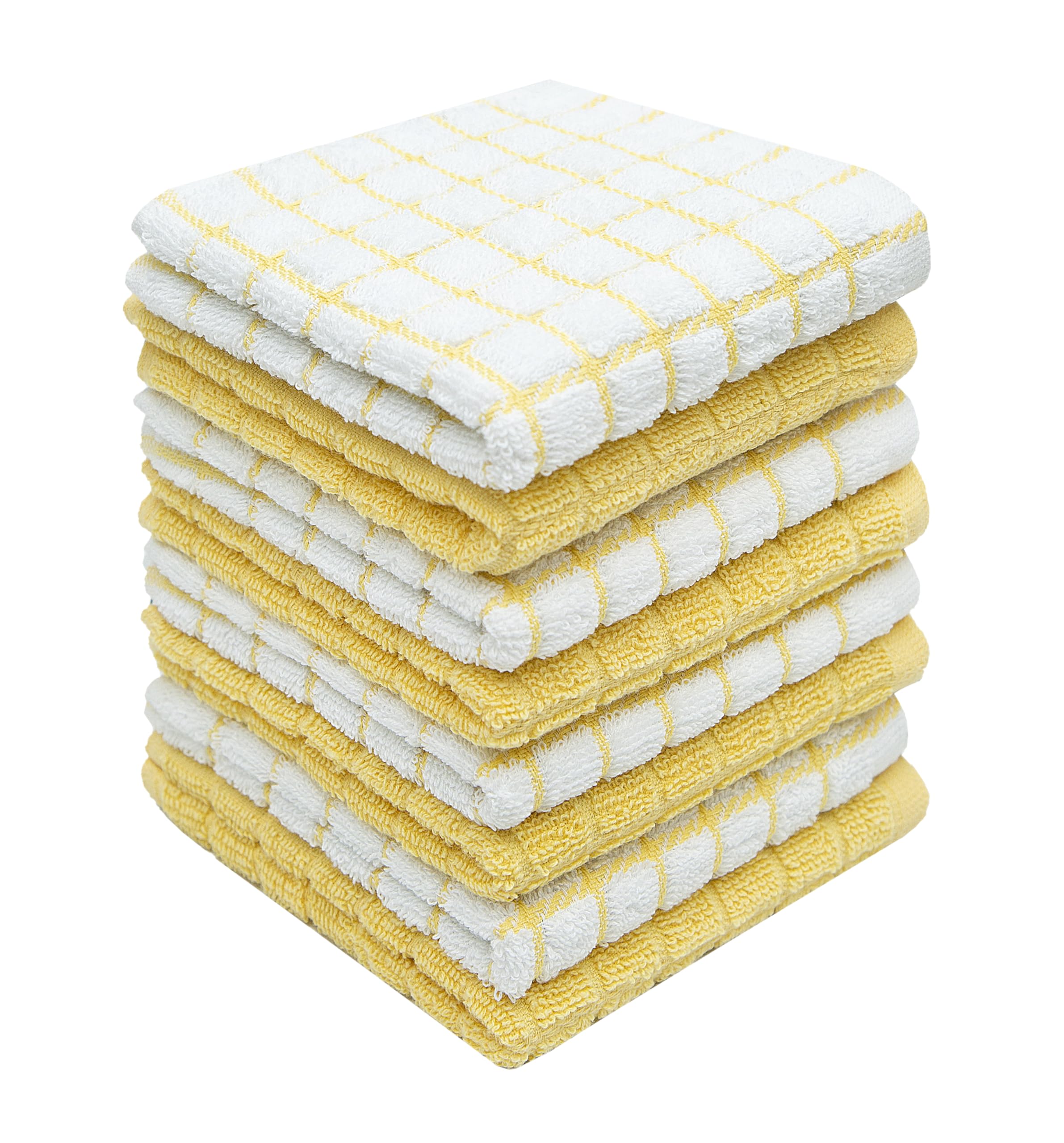 Bumble Dish Towels 8-pack in yellow, soft and absorbent for daily dish care.