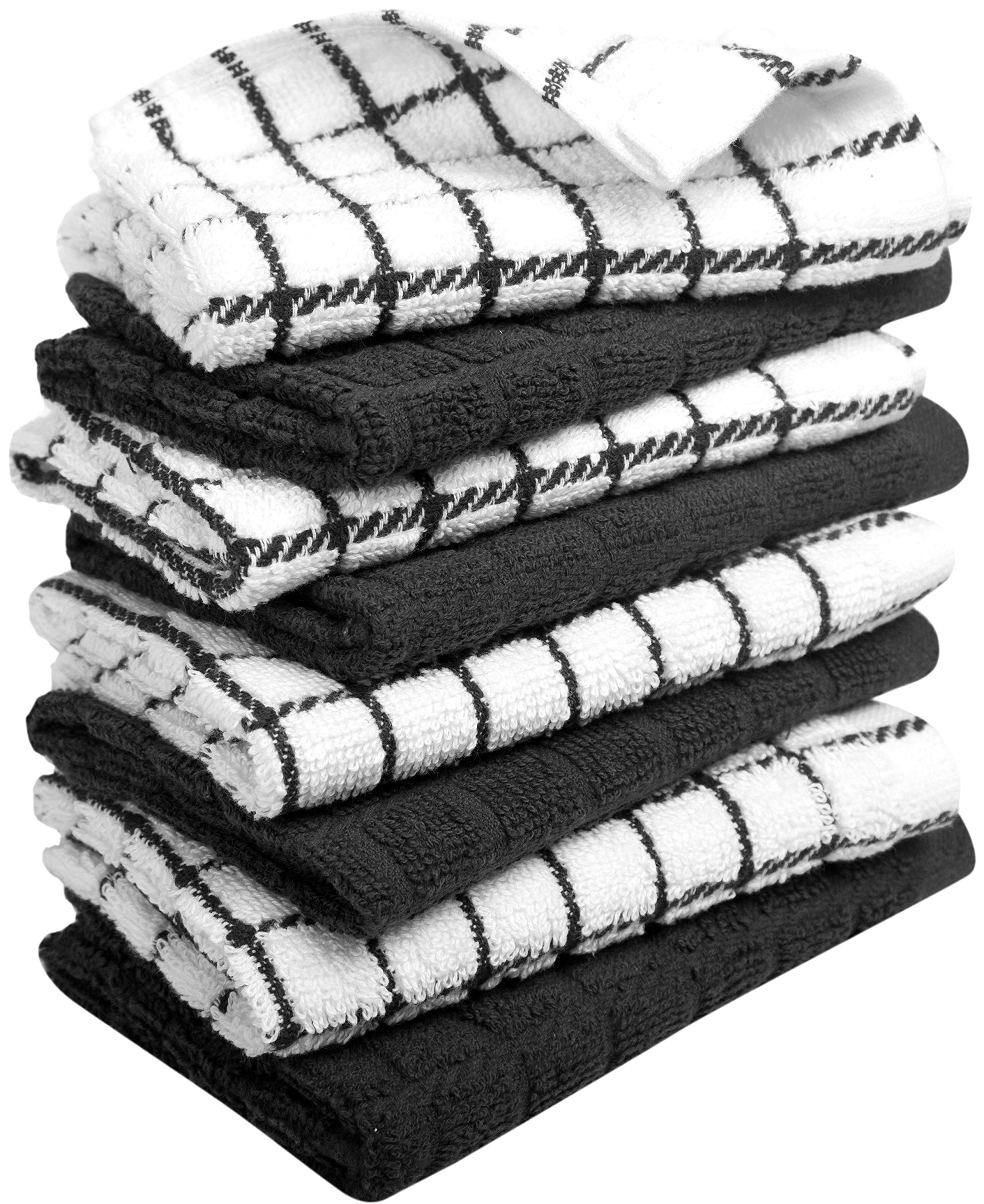 Bumble Dish Towels in a kitchen setup showing 12x12 inch size.