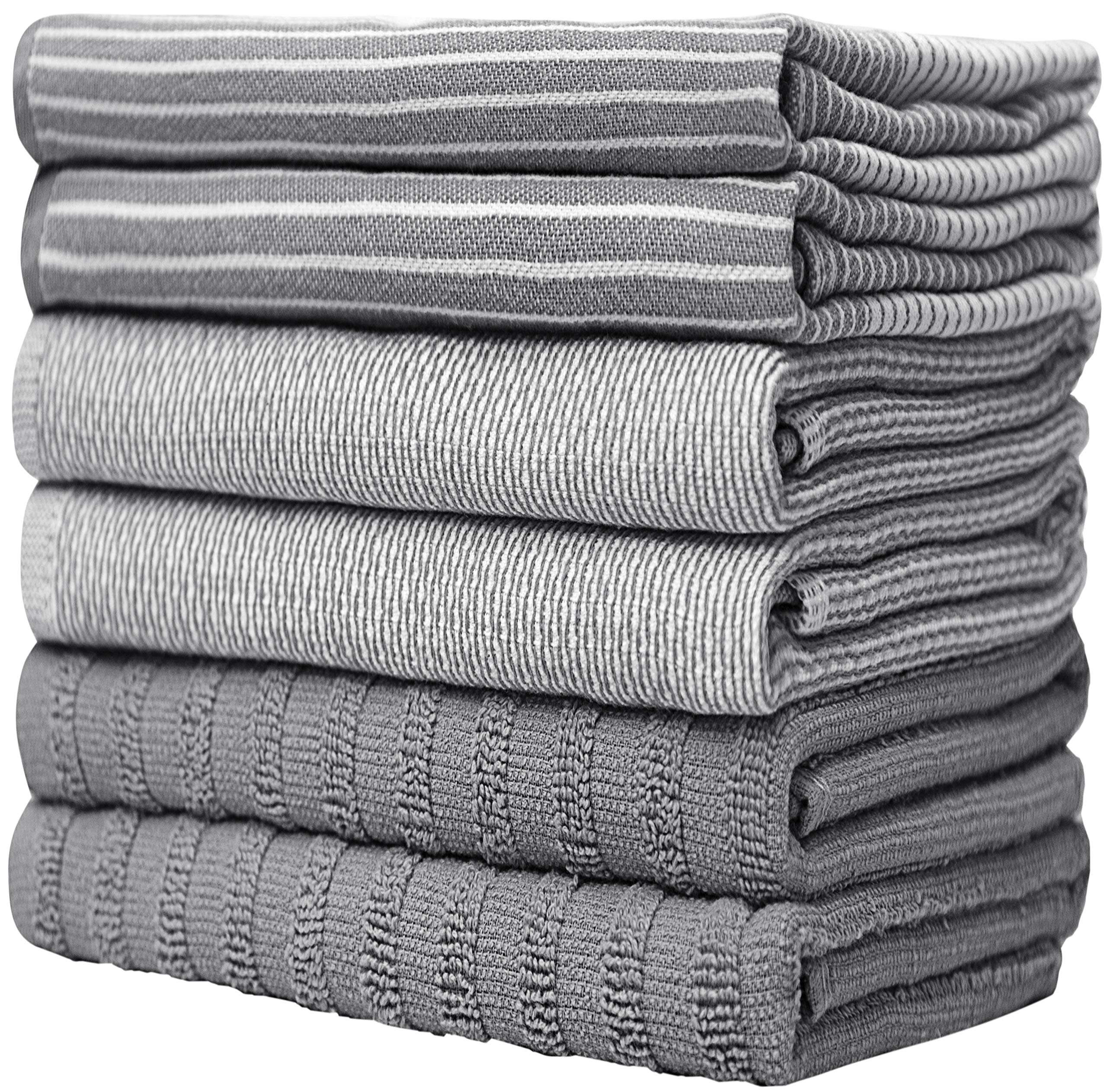 Bumble Towels dish drying setup on a gray counter for busy kitchens